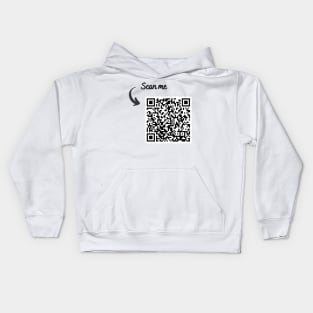 QR Code Design (Scan for Message) Kids Hoodie